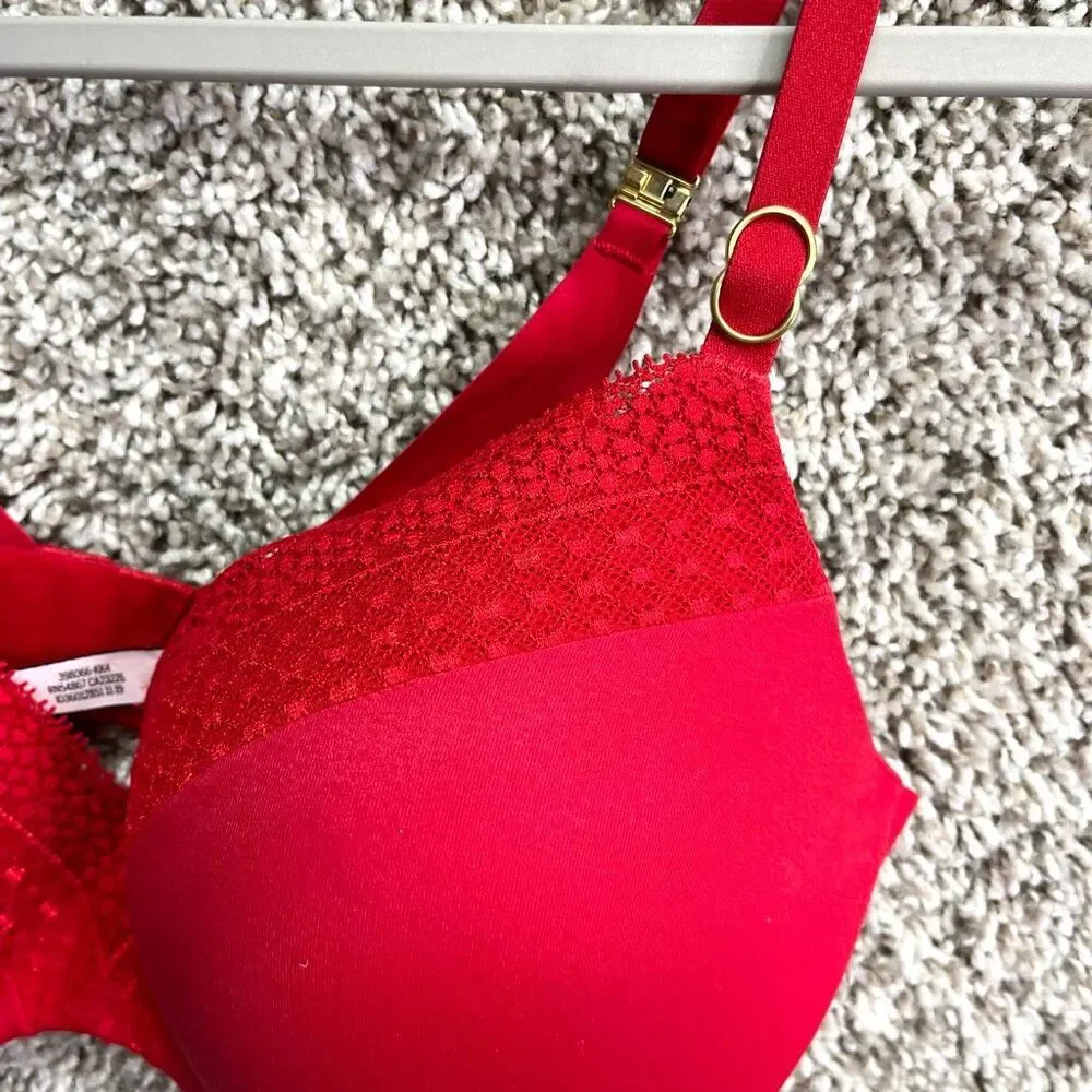 Victoria’s Secret Bra‎ Women’s 34D Incredible Red Lined Demi